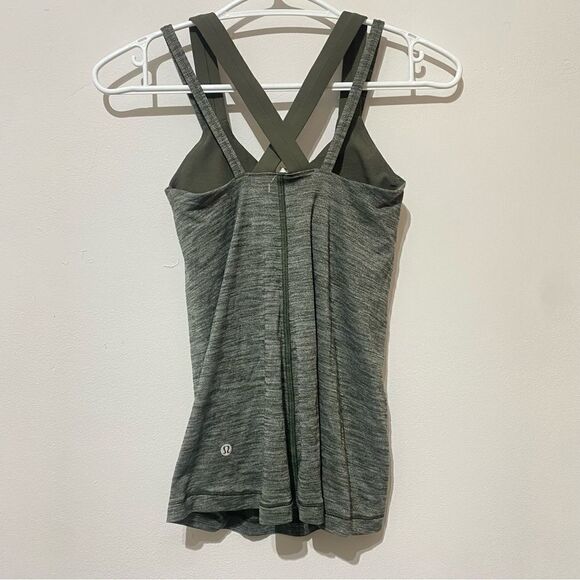 NEW Lululemon Run For Gold Tank Heathered Gator Green / Deep Camo - Picture 4 of 6